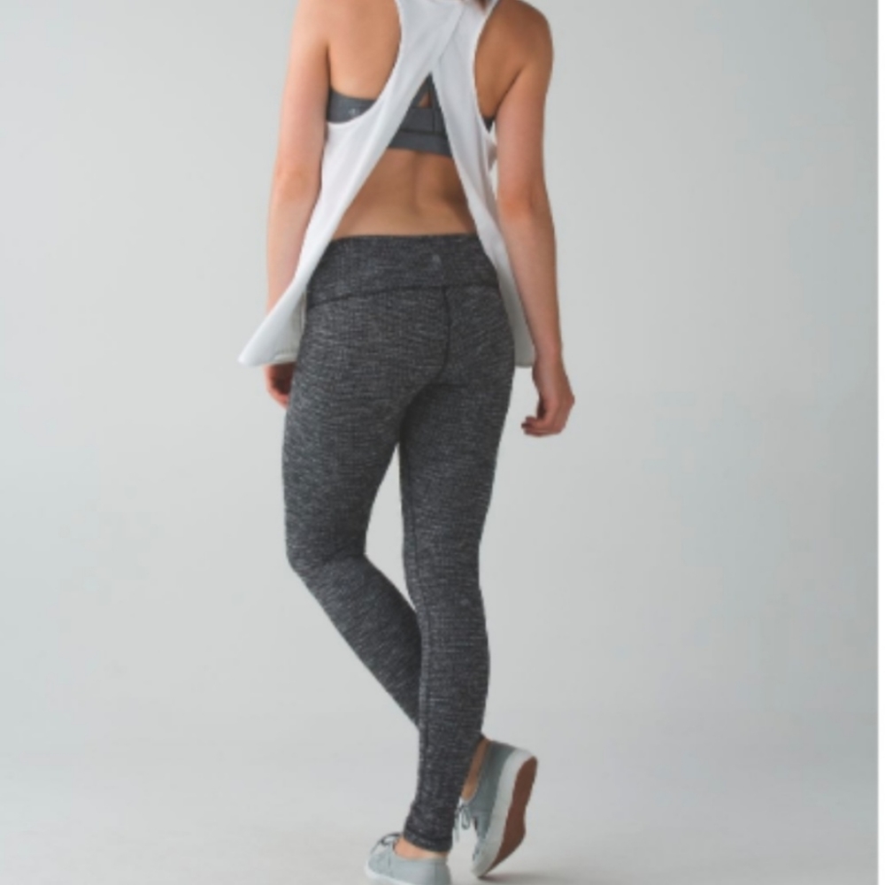 Lululemon Coco Pique Wunder Under Black Leggings